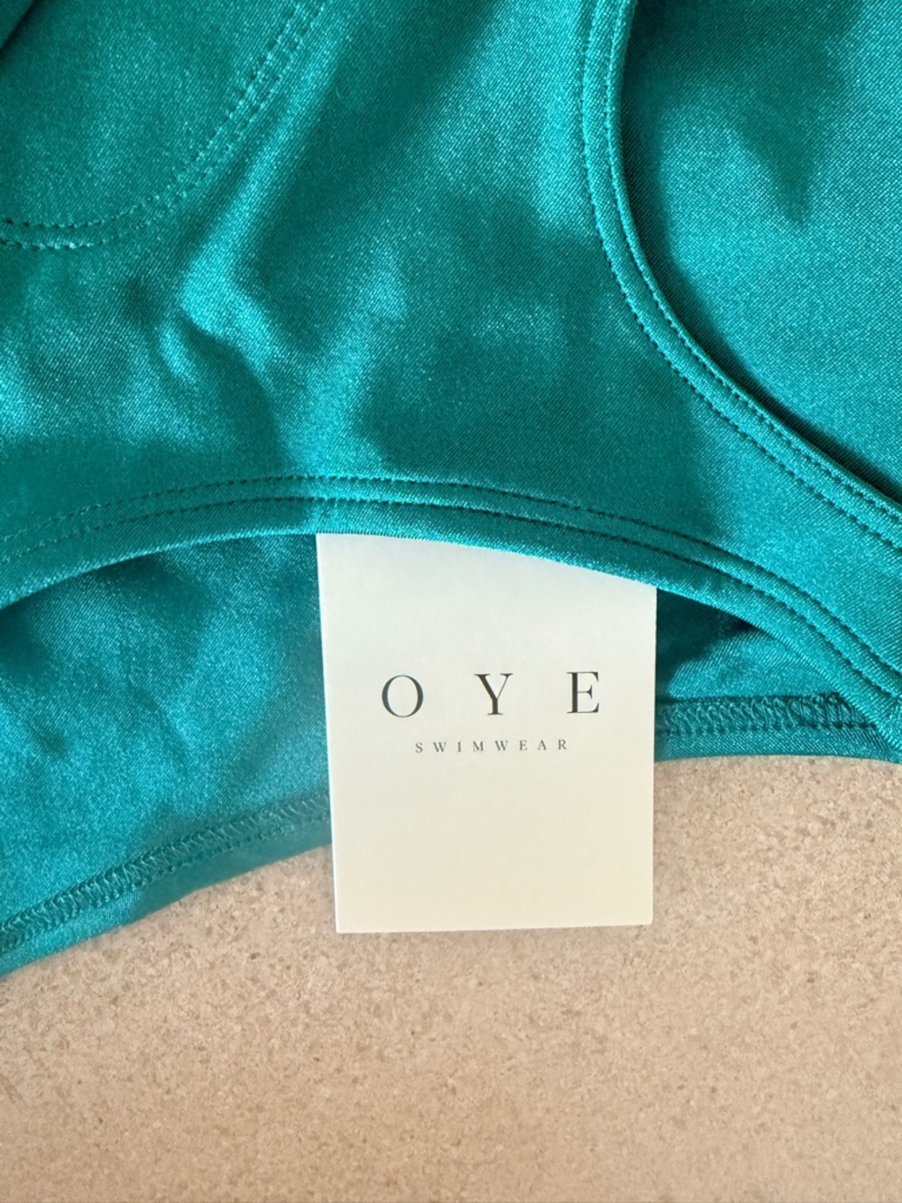 Teal High-Waist Bikini Set with Gold Buckle — Women Swim Bikini - Picture 5 of 8